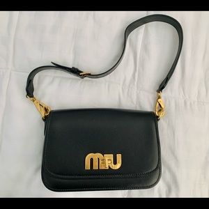 MIU MIU  My Miu City Flap Shoulder Bag Calf Medium